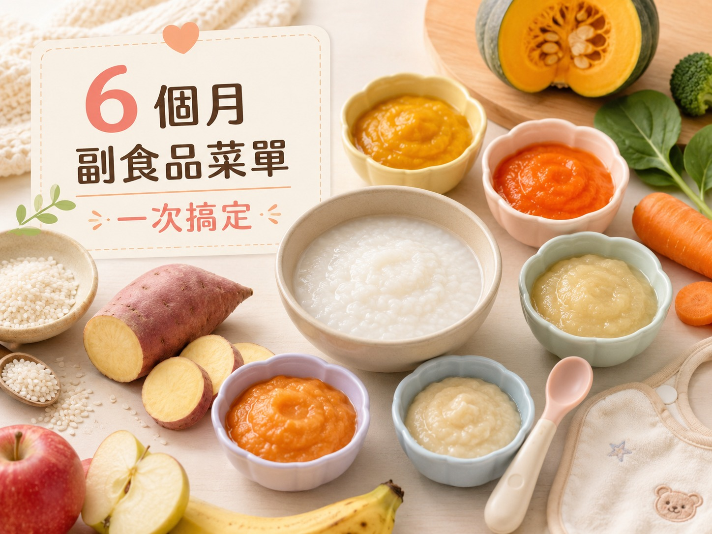 6 個月寶寶副食品菜單怎麼安排？示意
