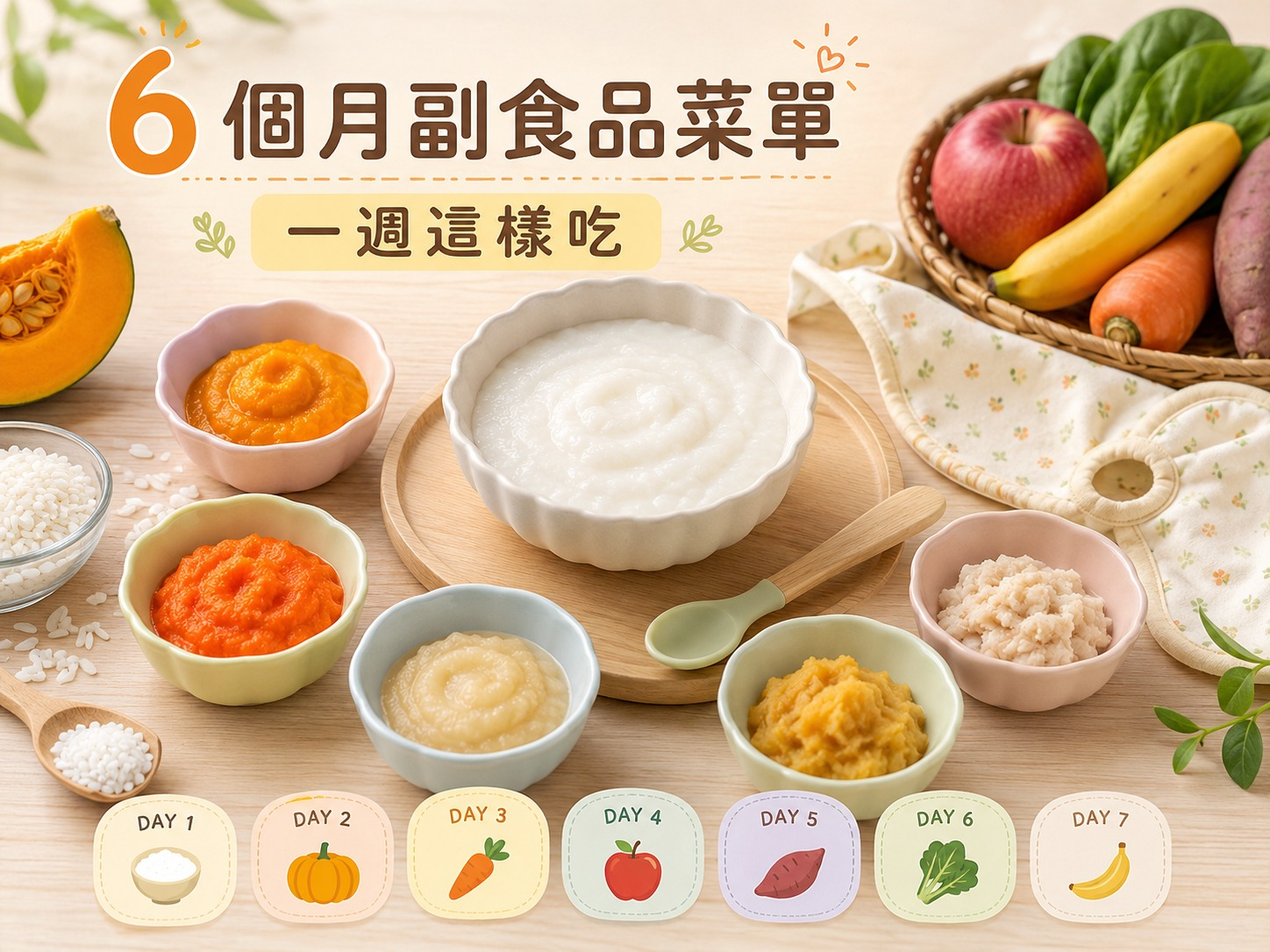 6 個月副食品一天吃幾餐?份量多少?示意 6 個月副食品一天吃幾餐?份量多少?示意